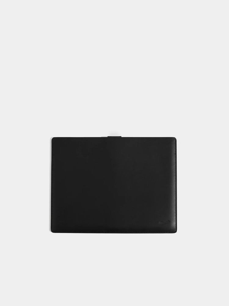 Black Italian Leather Laptop Case