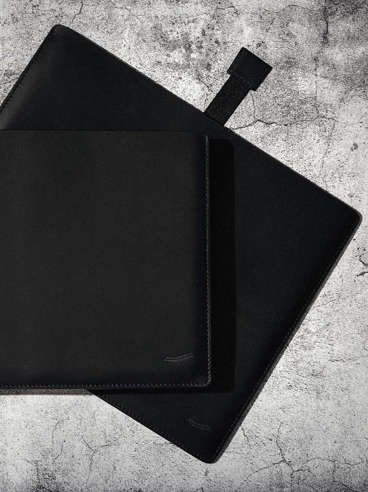 Black Italian Leather Laptop Case